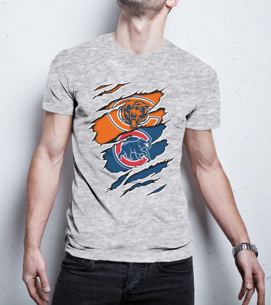 Chicago Bears Cubs Claw Marks Sports T-Shirt