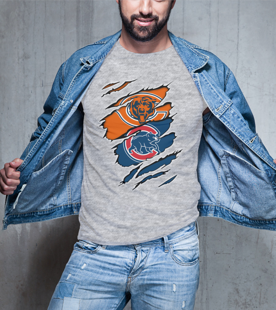 Chicago Bears Cubs Claw Marks Sports T-Shirt