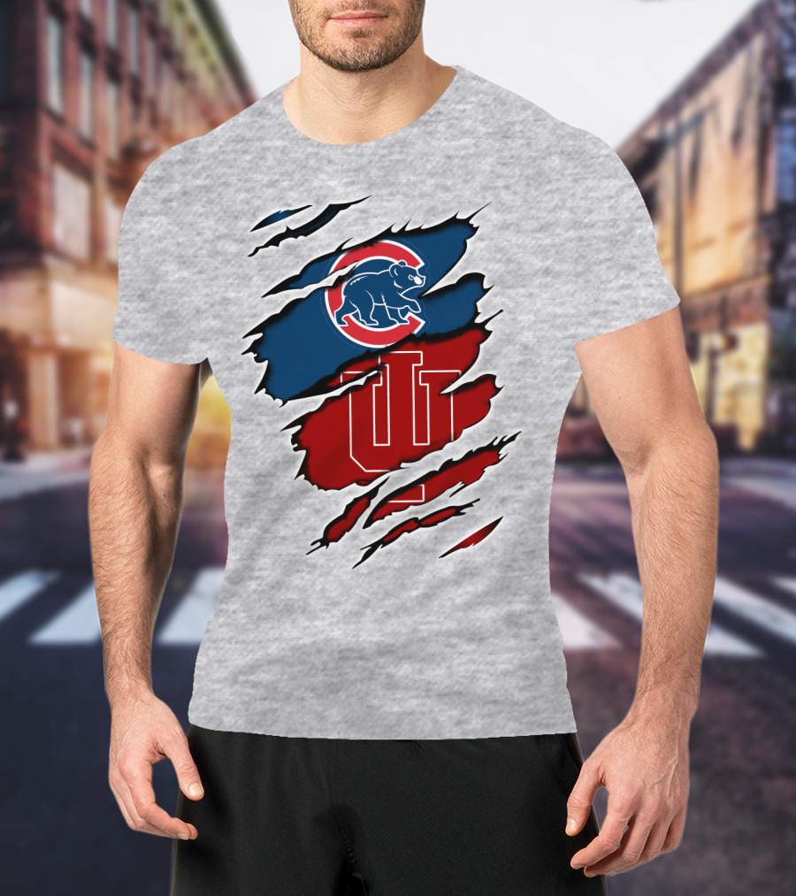 Cubs Indiana Hoosiers Scratch Logo Combo T-Shirt