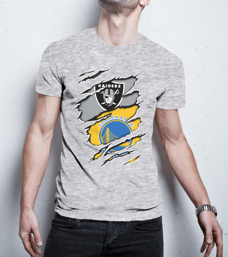 Raiders Golden State Warriors Logo Mashup T-Shirt