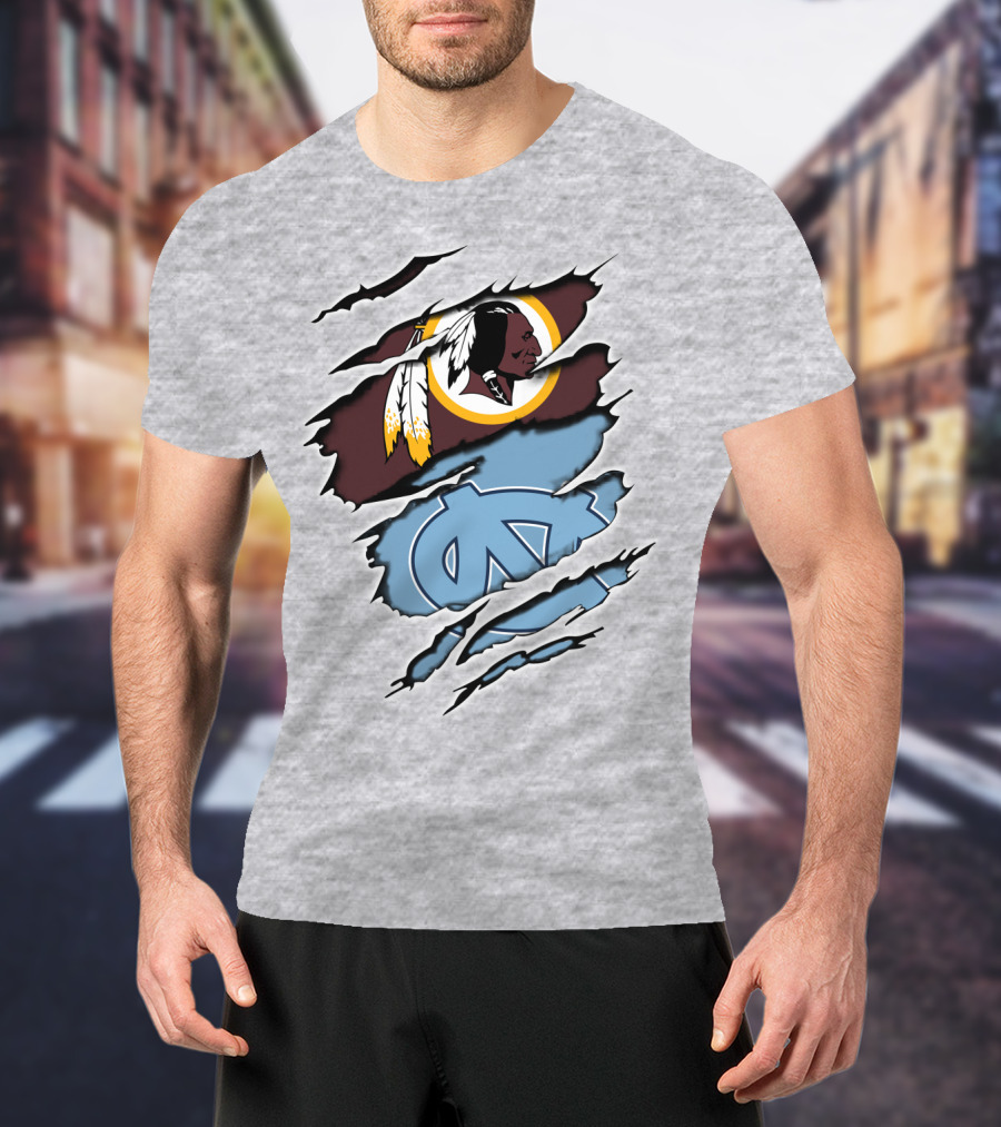 Redskins Tar Heels Logo Mashup T-Shirt