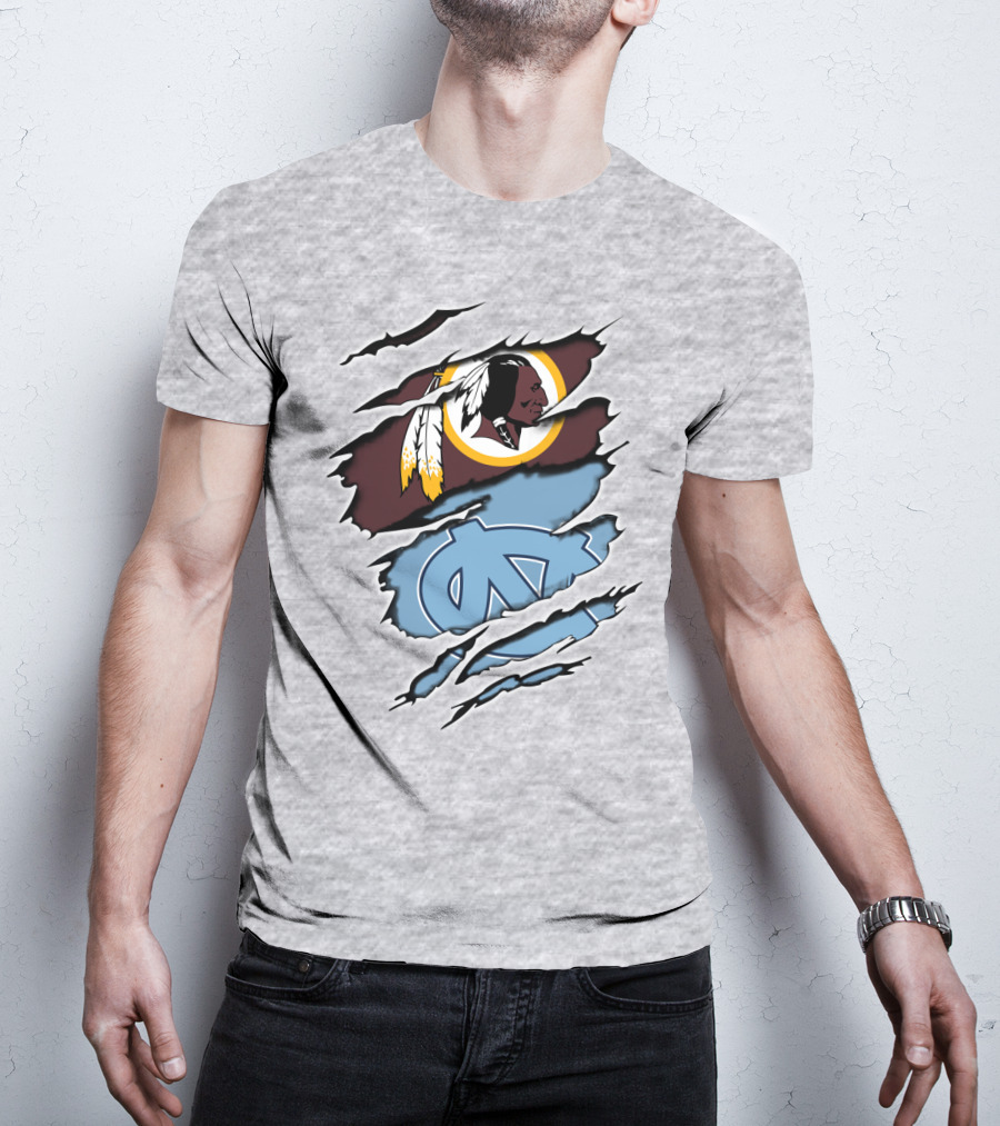 Redskins Tar Heels Logo Mashup T-Shirt