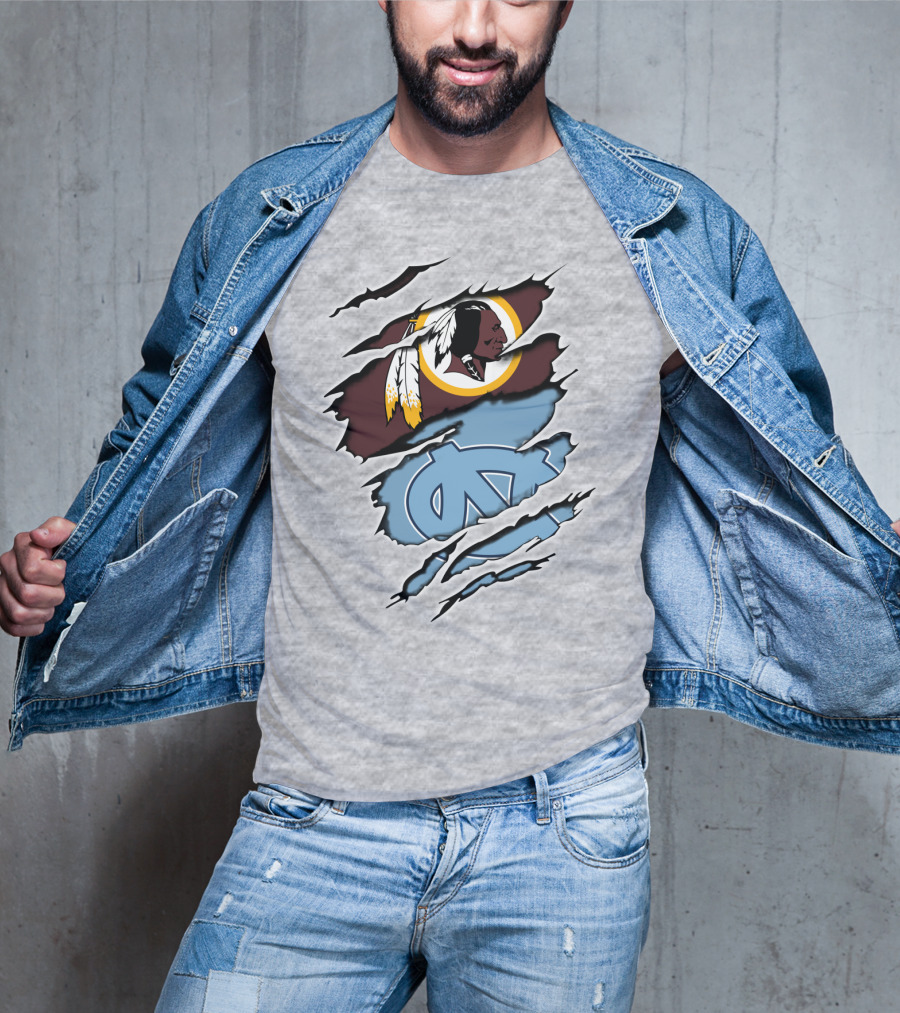 Redskins Tar Heels Logo Mashup T-Shirt