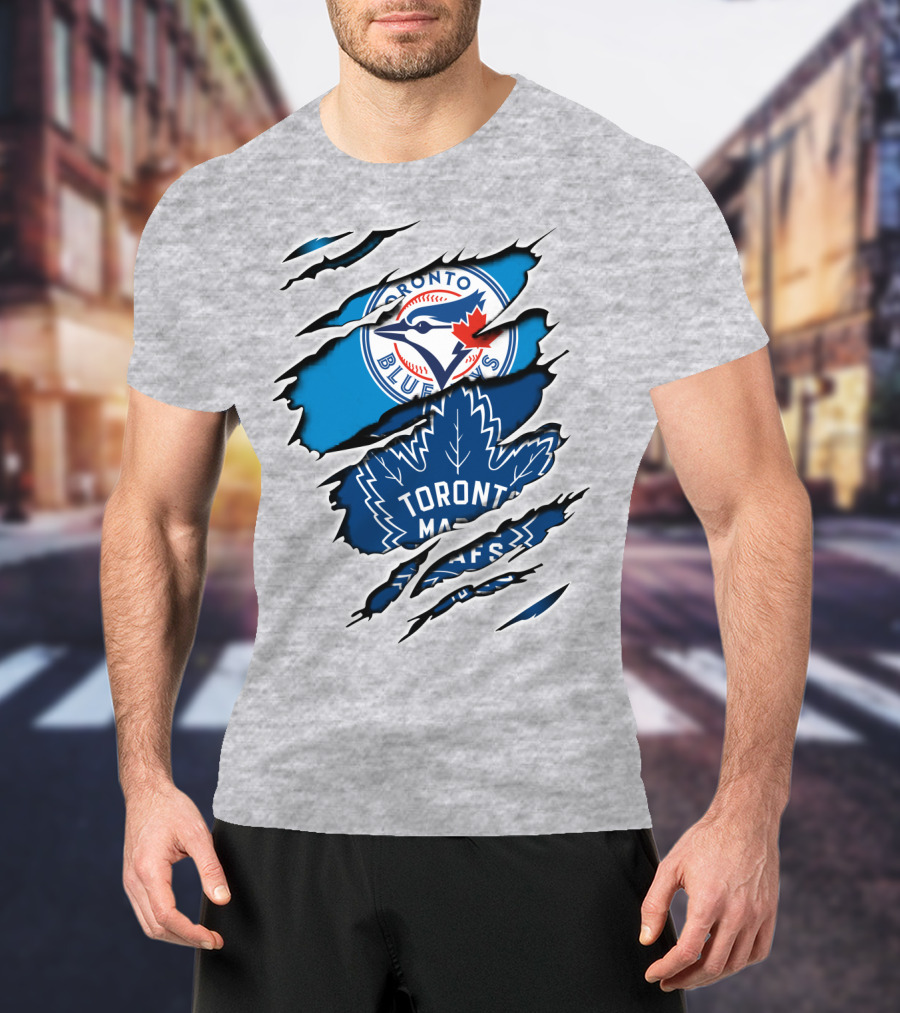 Toronto Blue Jays Maple Leafs Dual Logo Overlap T-Shirt