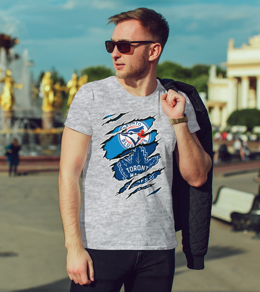 Toronto Blue Jays Maple Leafs Dual Logo Overlap T-Shirt