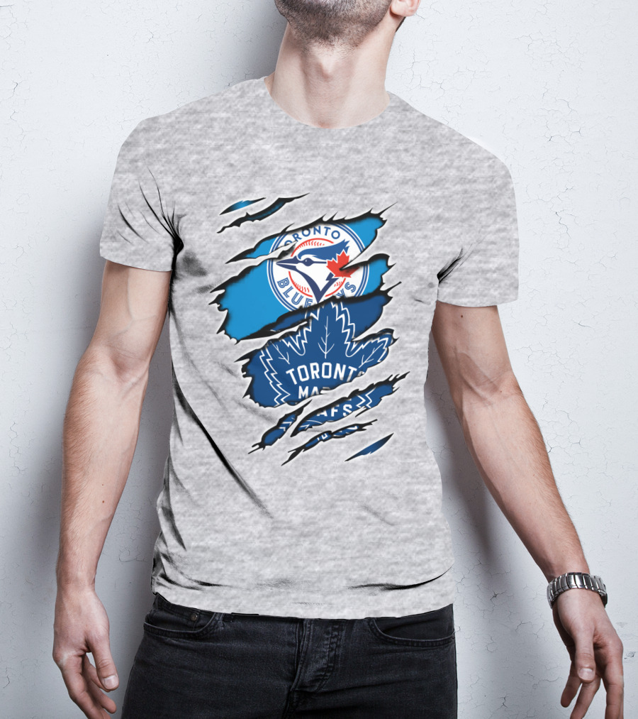 Toronto Blue Jays Maple Leafs Dual Logo Overlap T-Shirt