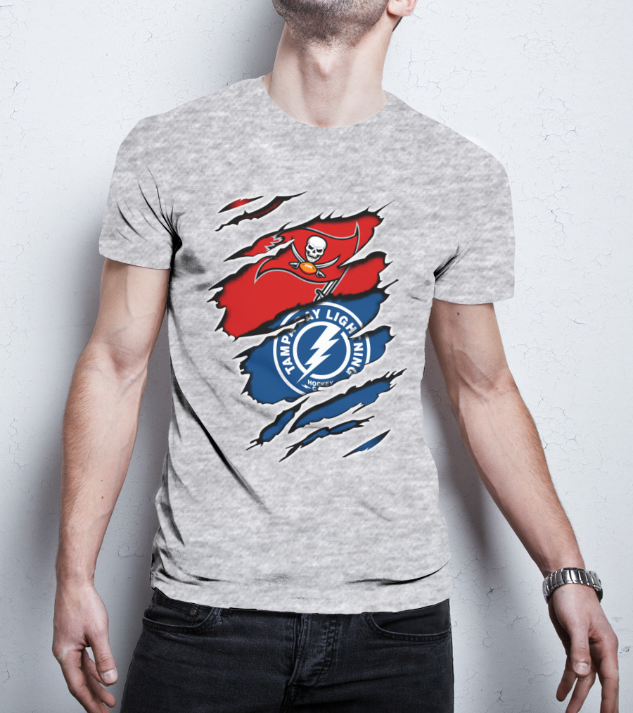 Tampa Bay Buccaneers Lightning Crossover Fan T-Shirt