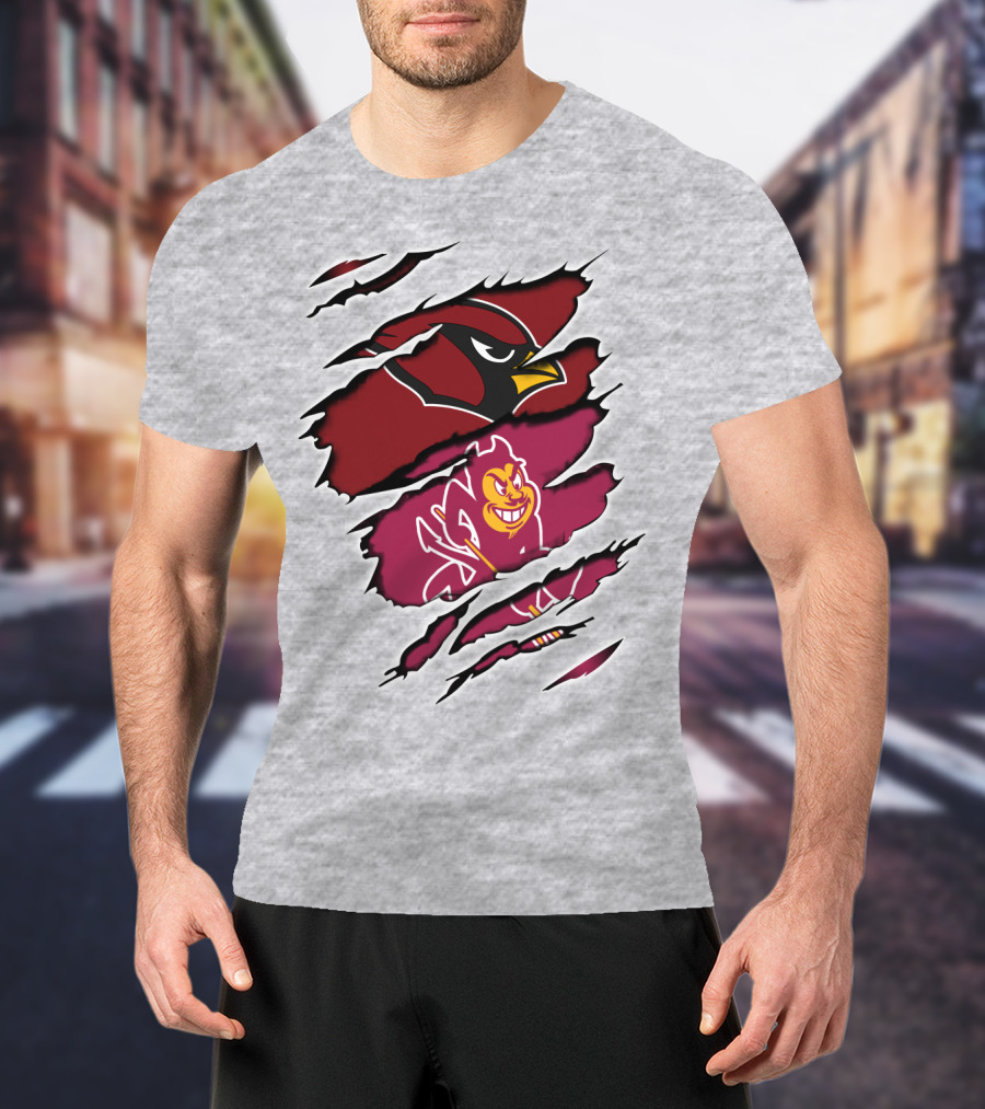 Arizona Cardinals Sun Devils Ripped T-Shirt