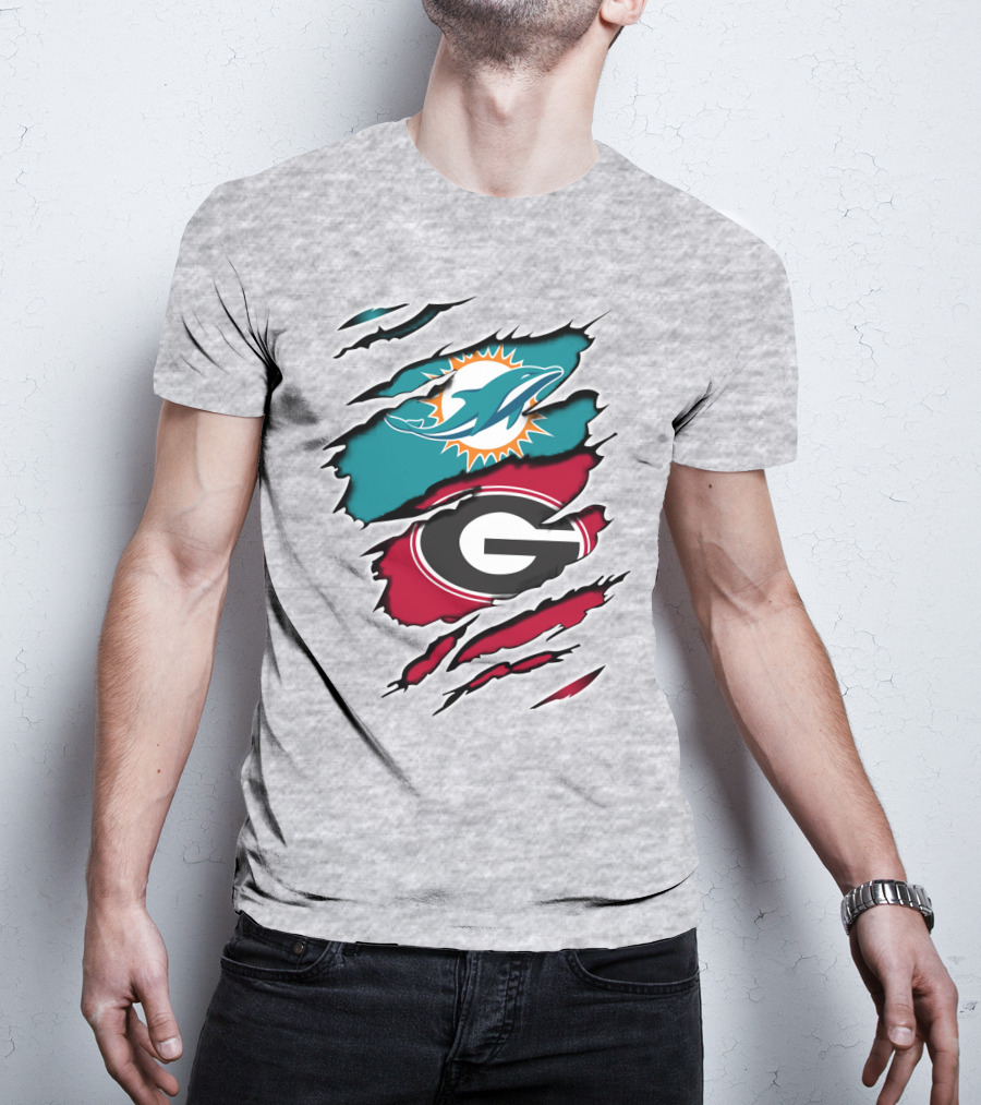 Miami Dolphins Georgia Bulldogs Dual T-Shirt