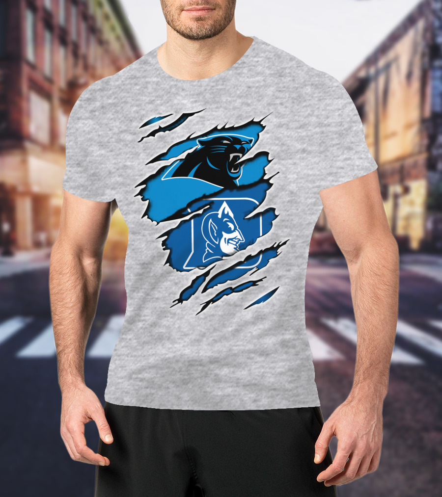 Panthers Duke Blue Devils Claw Marks Fusion T-Shirt
