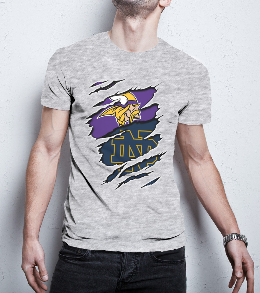 Vikings Notredame Nd Logo Collaboration Vikings_Unleashed T-Shirt