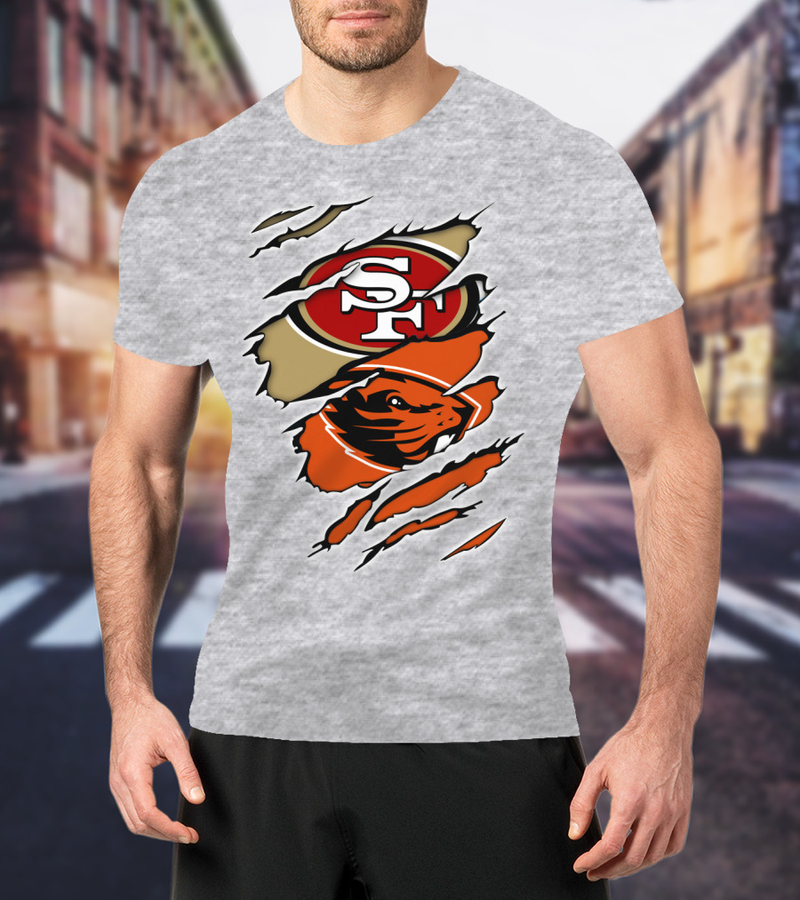 San Francisco 49ers Oregon State Beavers Merge T-Shirt