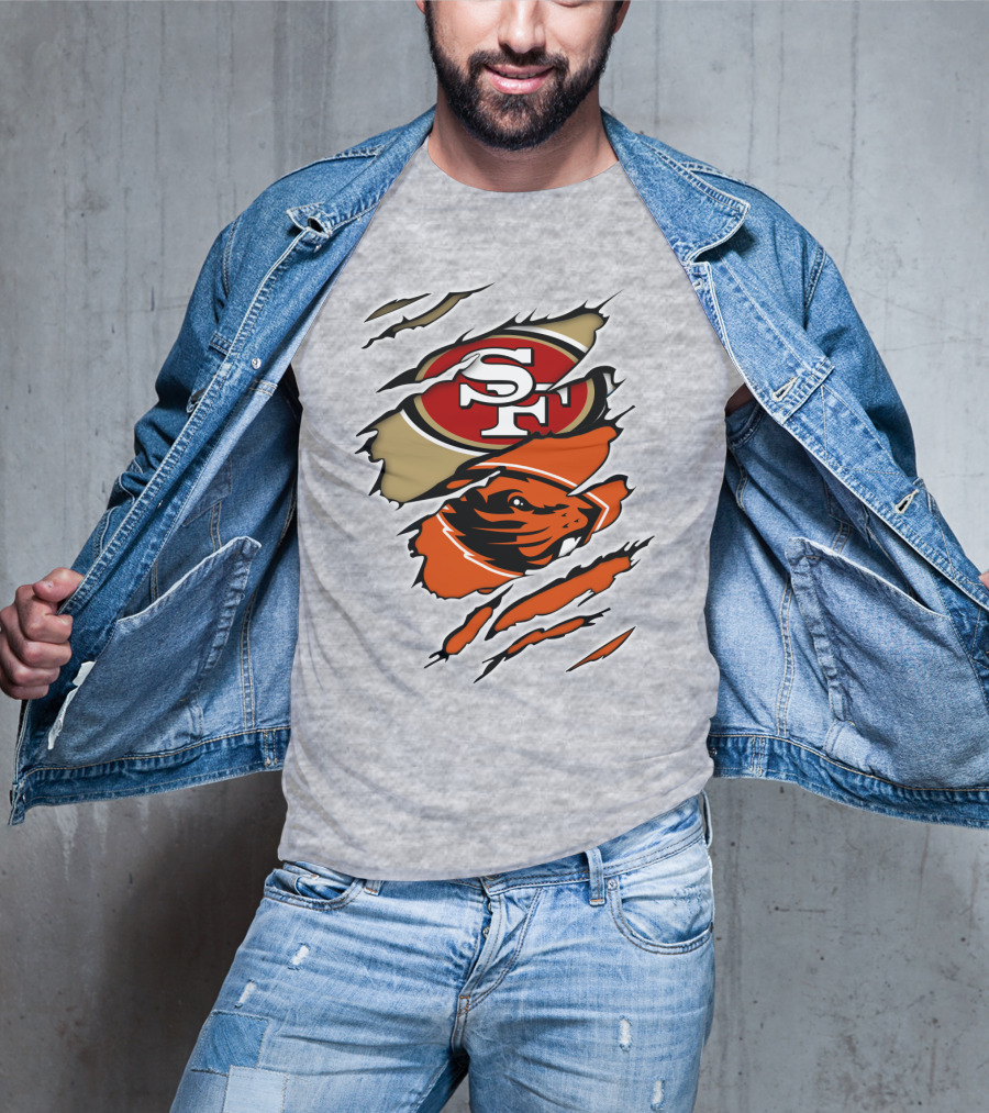 San Francisco 49ers Oregon State Beavers Merge T-Shirt