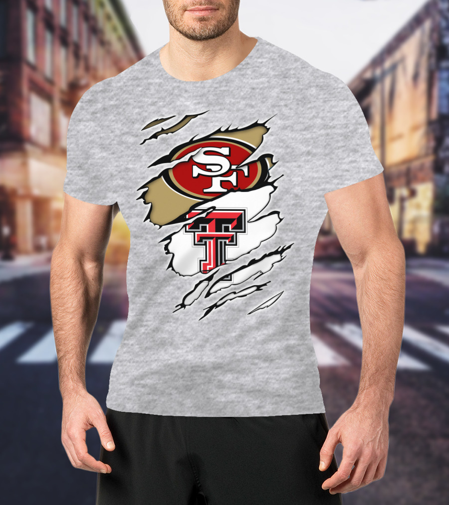 49ers SF Logo Texas Tech Red Raiders TT T-Shirt