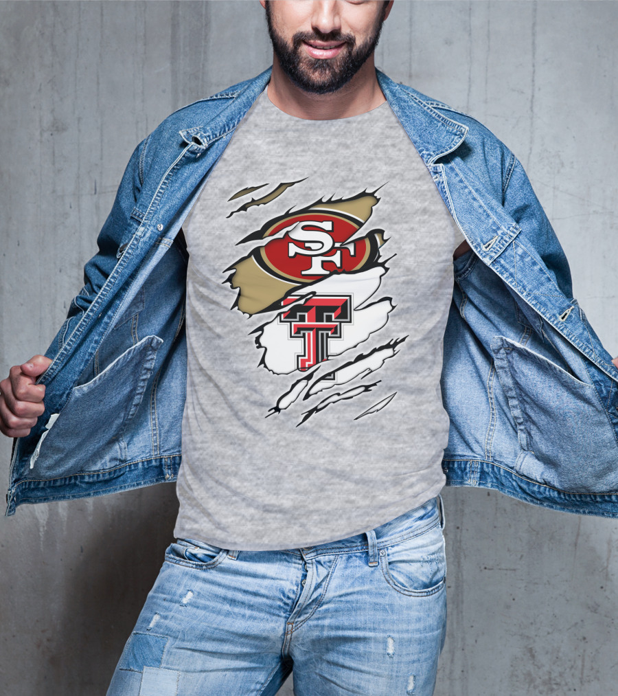 49ers SF Logo Texas Tech Red Raiders TT T-Shirt