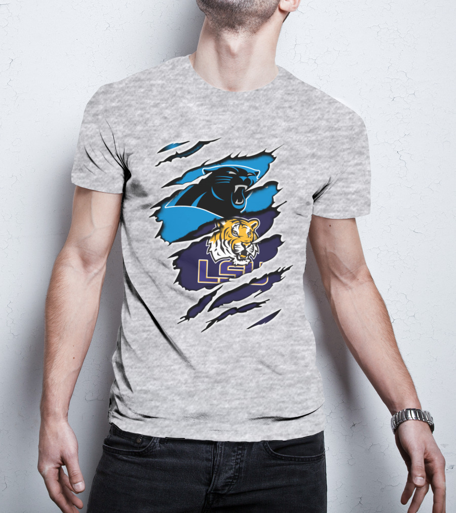 Carolina Panthers And LSU Tigers T-Shirt