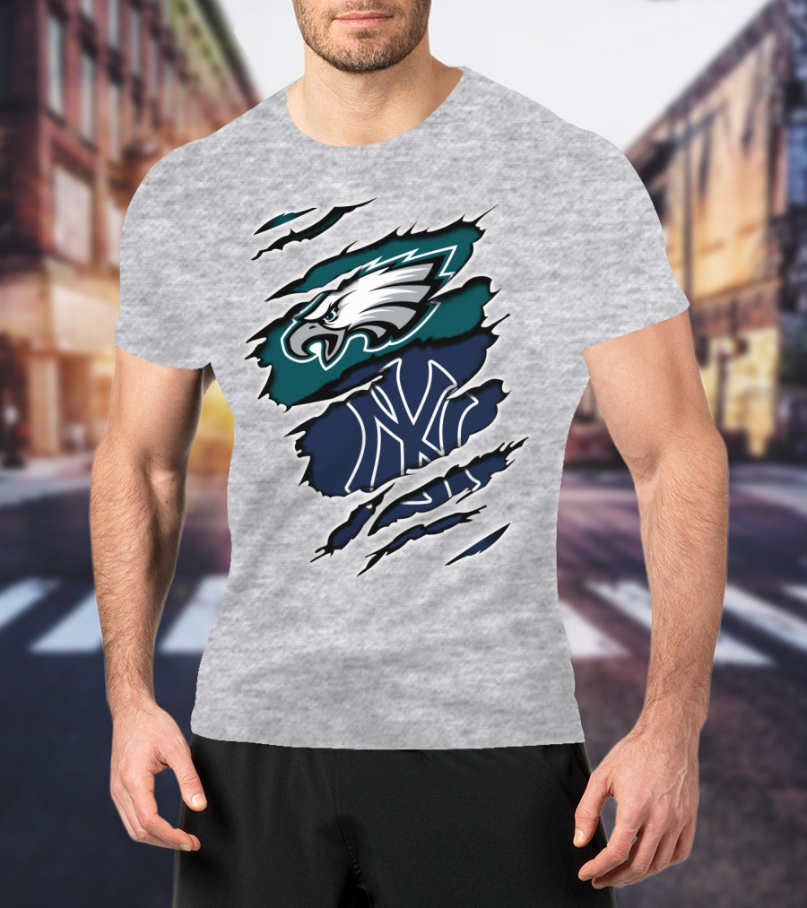 Eagles Yankees Logo Mashup Eagles Yankees T-Shirt
