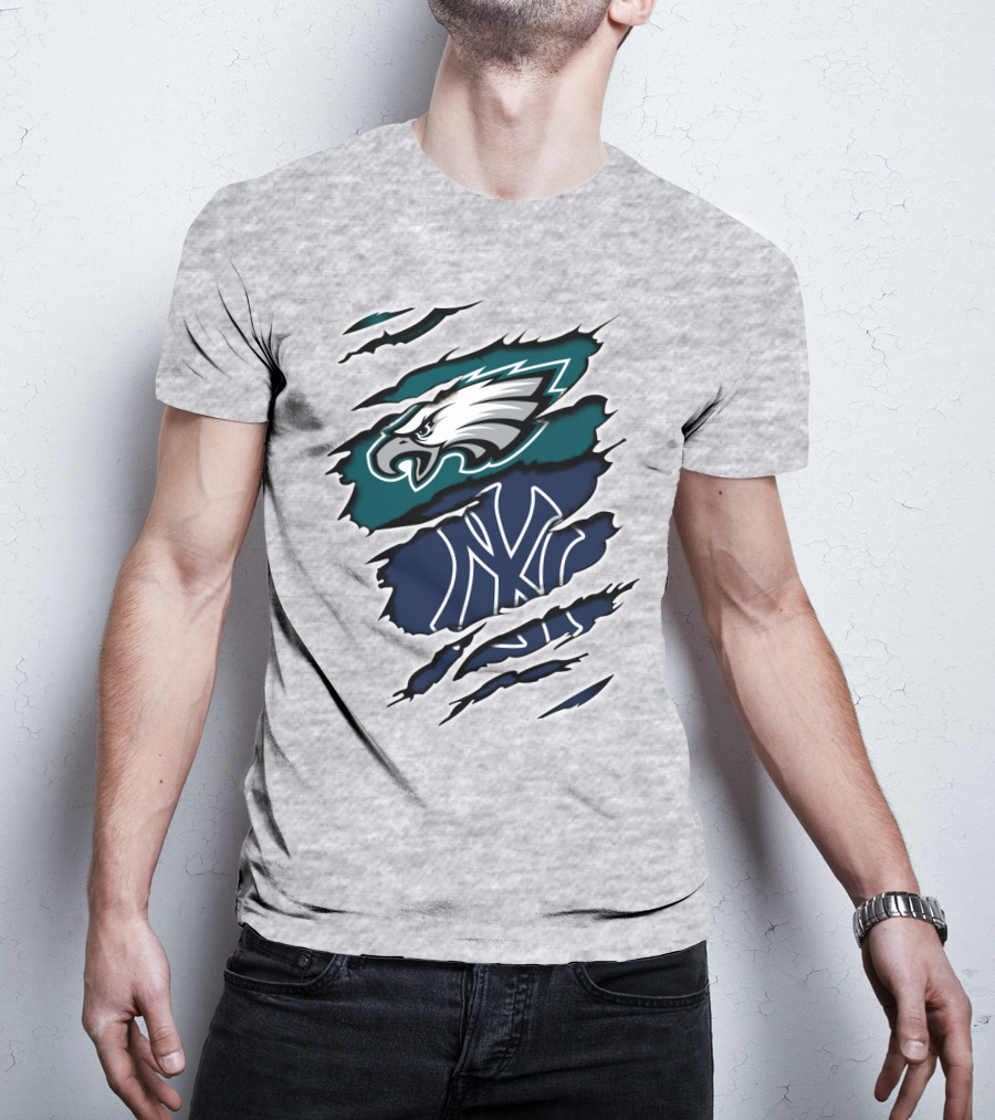 Eagles Yankees Logo Mashup Eagles Yankees T-Shirt