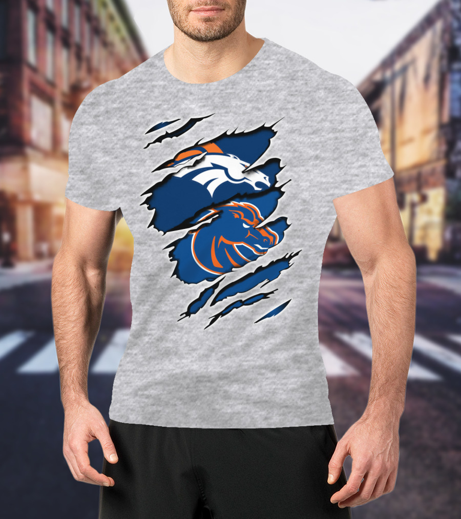 Boise Broncos Broncos Logo Mashup T-Shirt