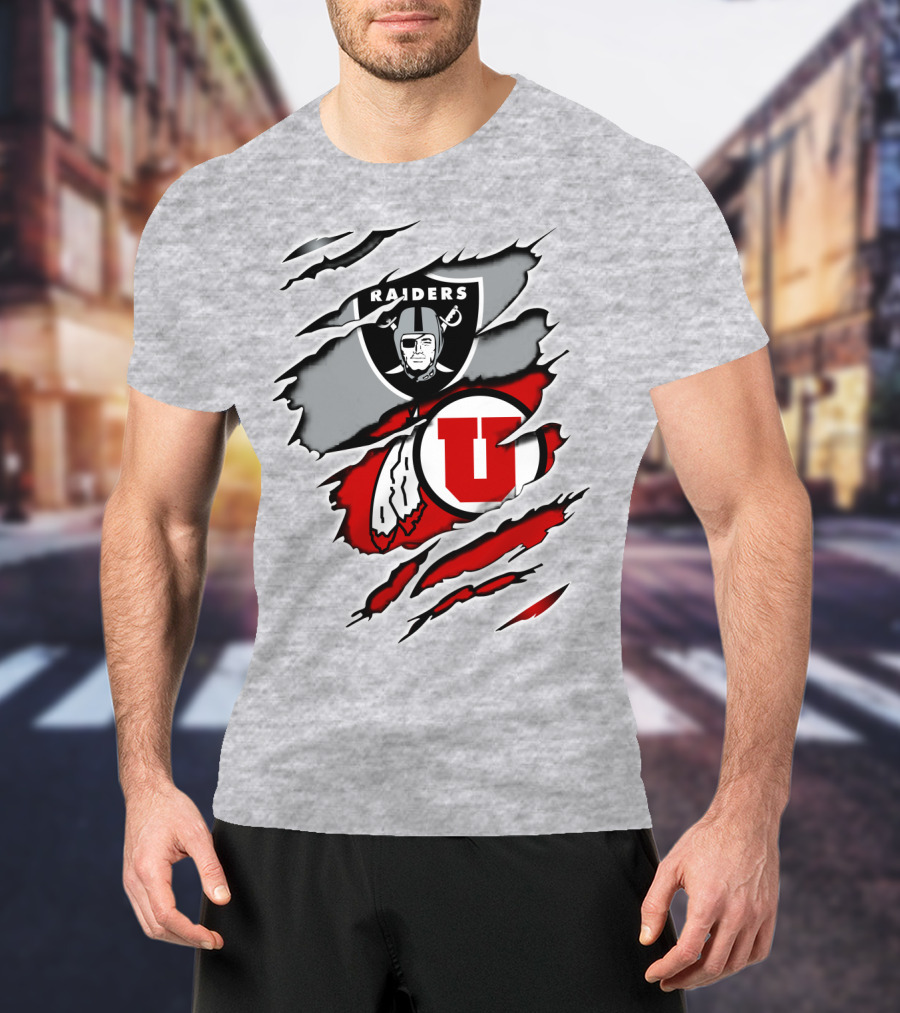 Raiders Utes Logo Fusion Claw Marks T-Shirt