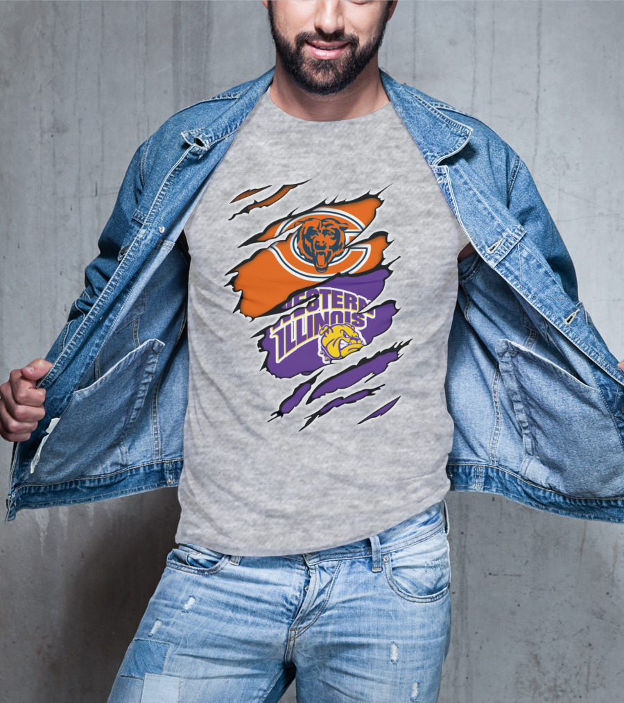 Chicago Bears Western Illinois Leathernecks Claw Marks T-Shirt
