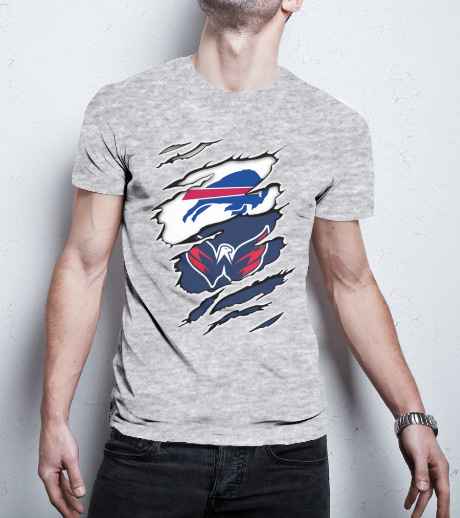 Buffalo Bills Washington Capitals Ripped Claw Marks T-Shirt