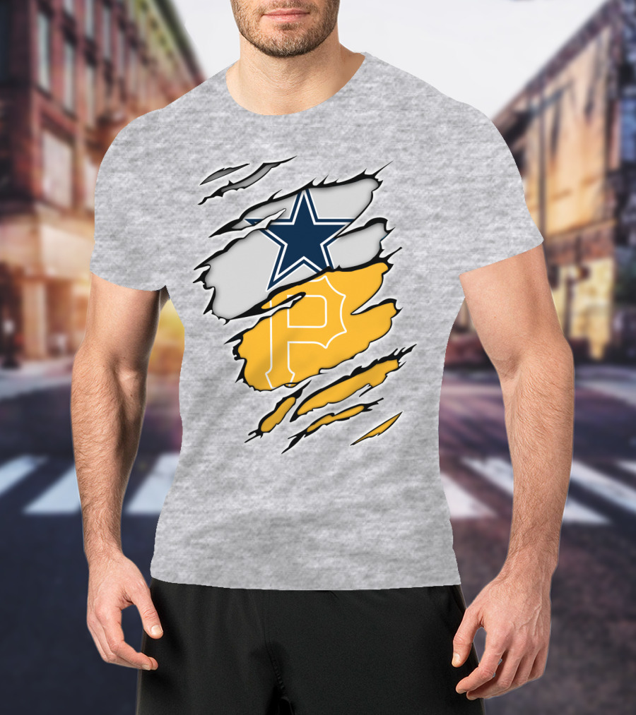 Dallas Cowboys Star Pittsburgh Pirates P Logo Fusion T-Shirt