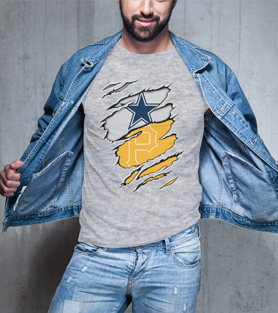 Dallas Cowboys Star Pittsburgh Pirates P Logo Fusion T-Shirt