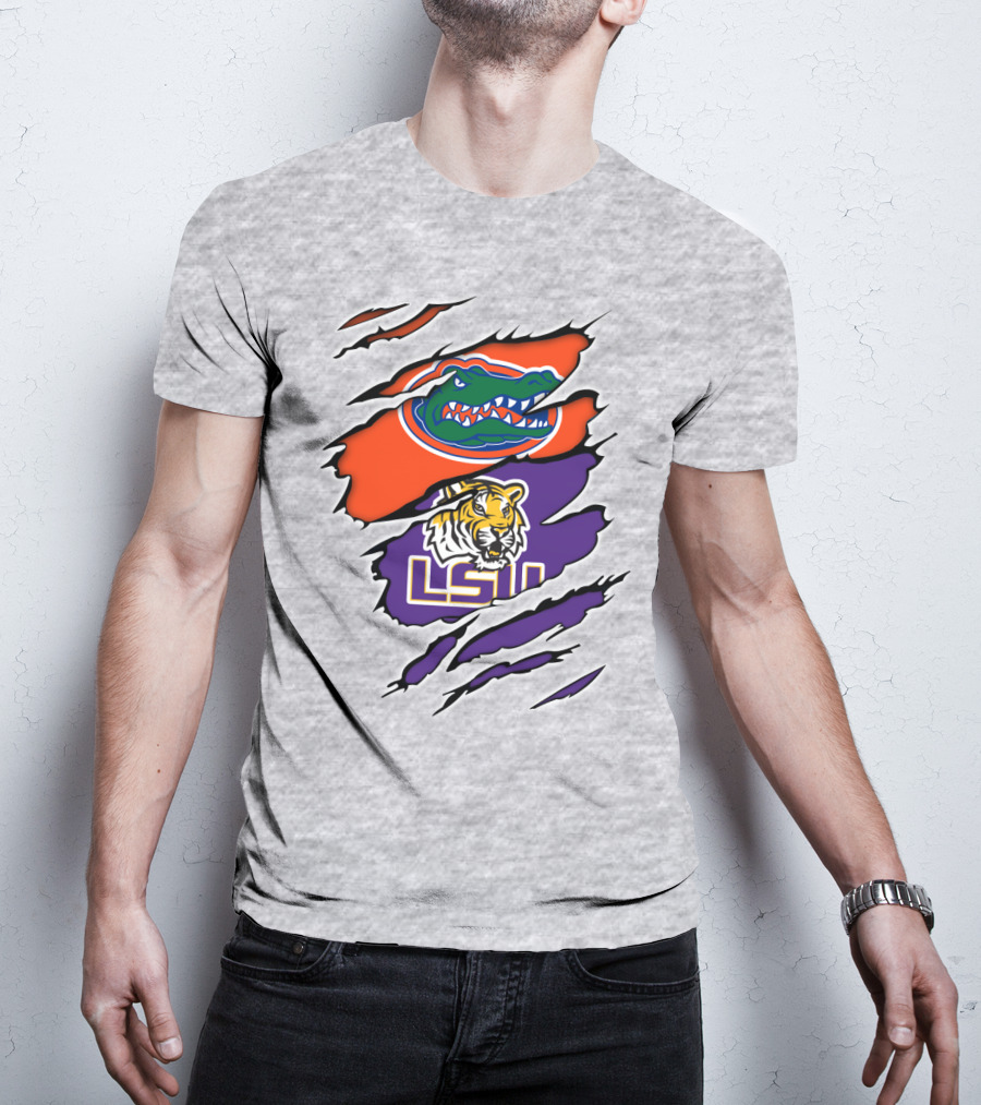 Florida Gators LSU Tigers Rivalry Claw Marks T-Shirt