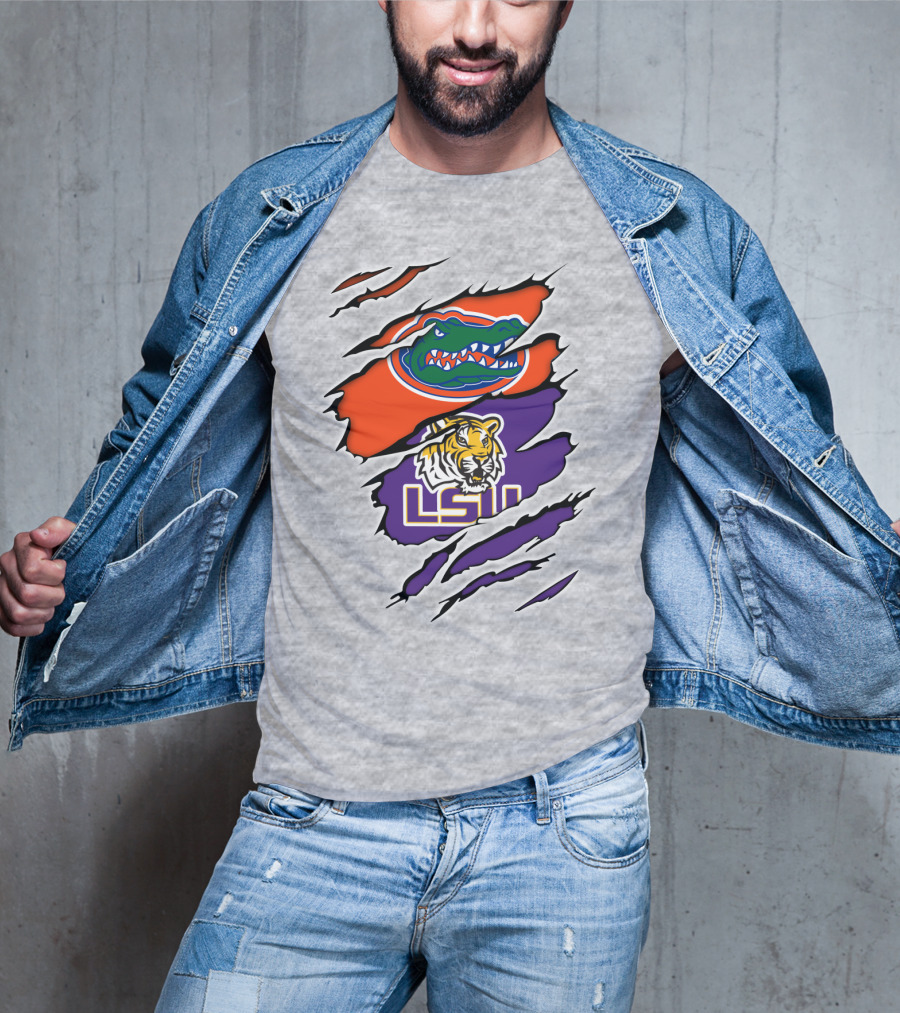 Florida Gators LSU Tigers Rivalry Claw Marks T-Shirt