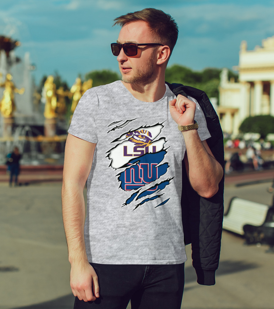 LSU Tigers New York Giants Crossover Tear T-Shirt