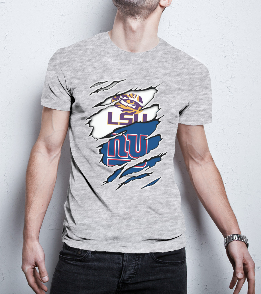 LSU Tigers New York Giants Crossover Tear T-Shirt