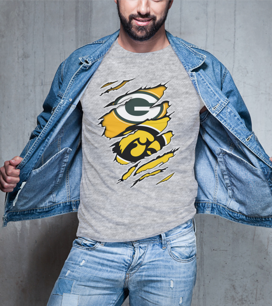 Packers Hawkeyes Logo Crossover Claw Marks T-Shirt