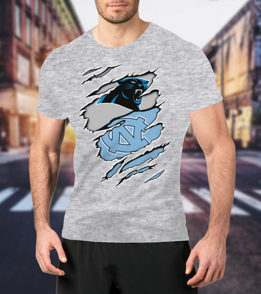 Panther And Tar Heels Logo Fusion T-Shirt