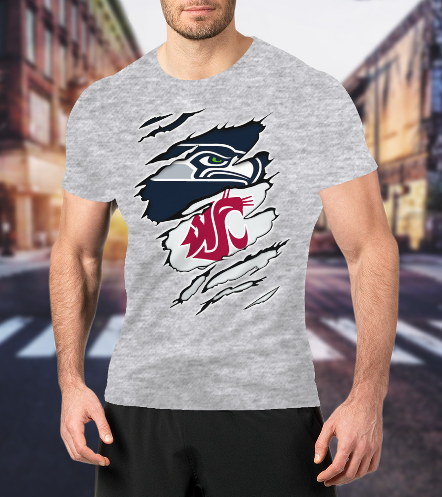 Seahawks Cougars Ripped T-Shirt