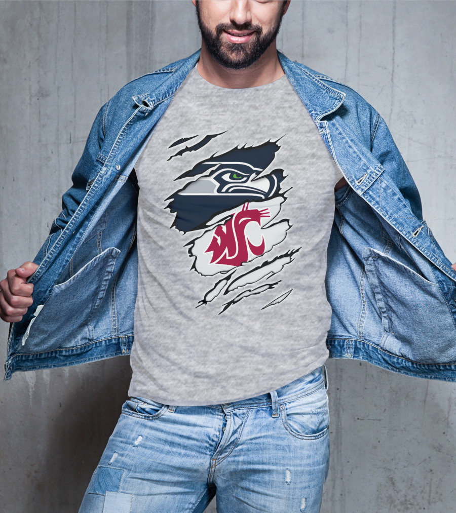 Seahawks Cougars Ripped T-Shirt