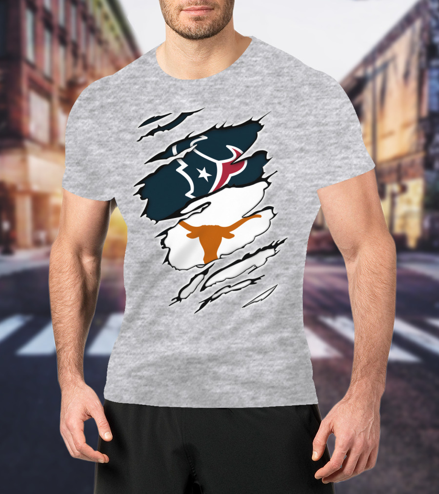 Texans Longhorns Logo Fusion T-Shirt