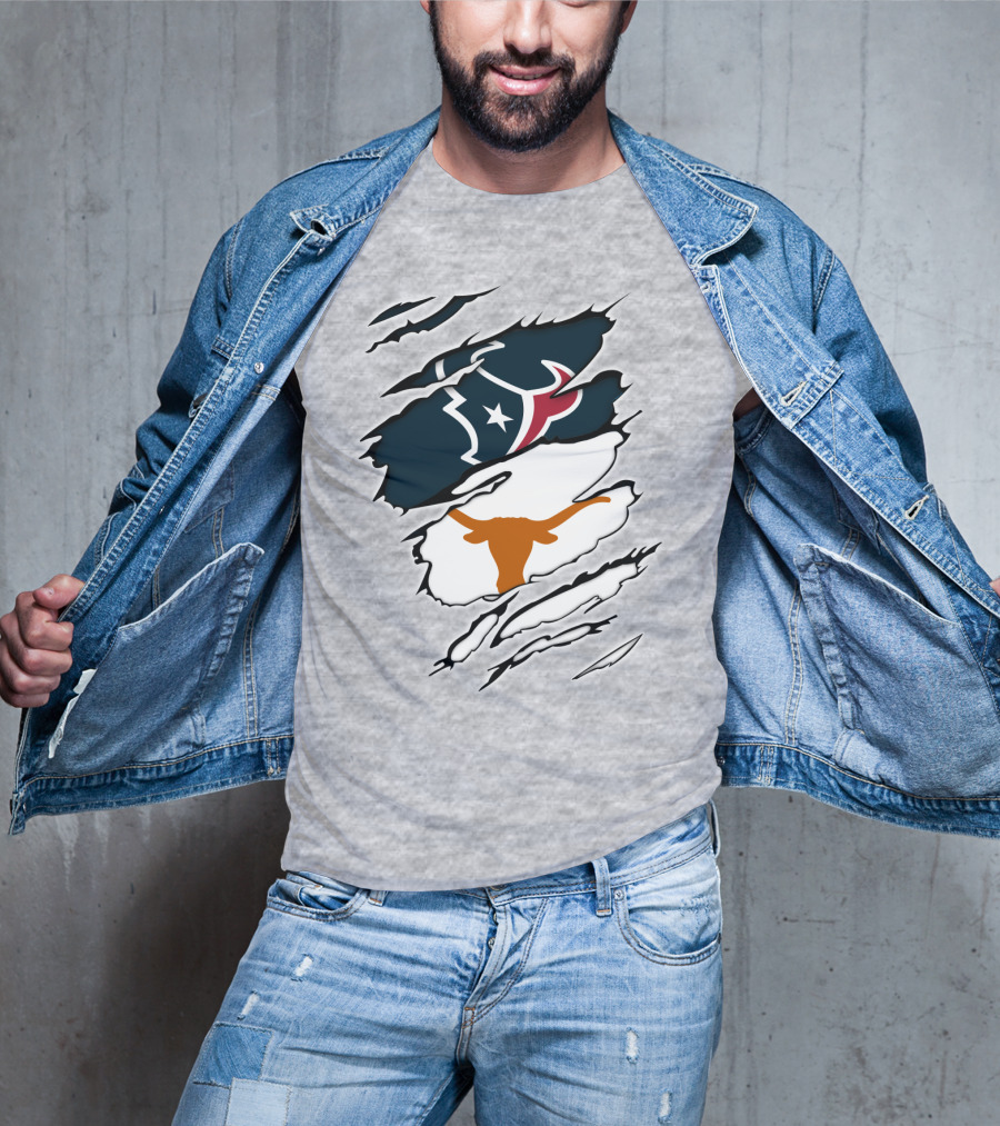 Texans Longhorns Logo Fusion T-Shirt