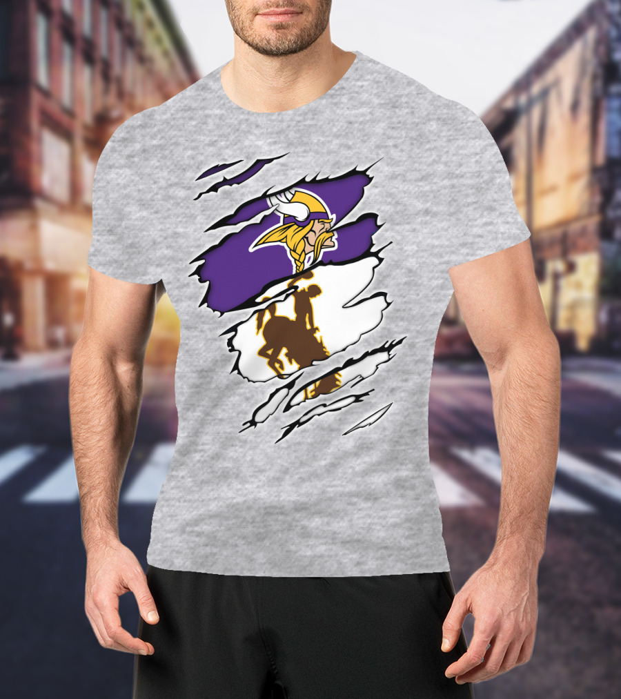 Vikings Wyoming Cowboy Ripped T-Shirt