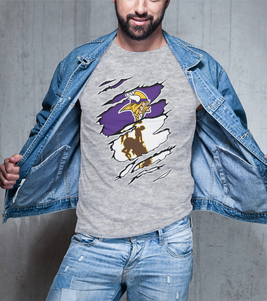 Vikings Wyoming Cowboy Ripped T-Shirt