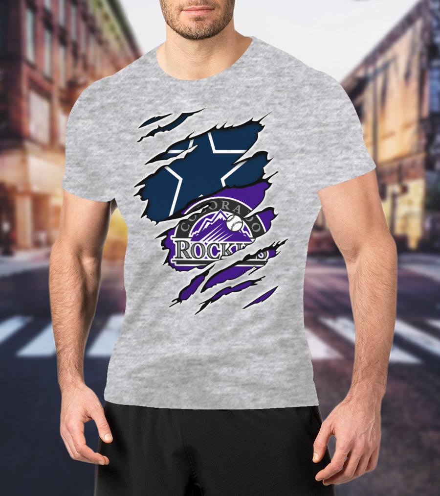 Cowboys Star With Colorado Rockies T-Shirt
