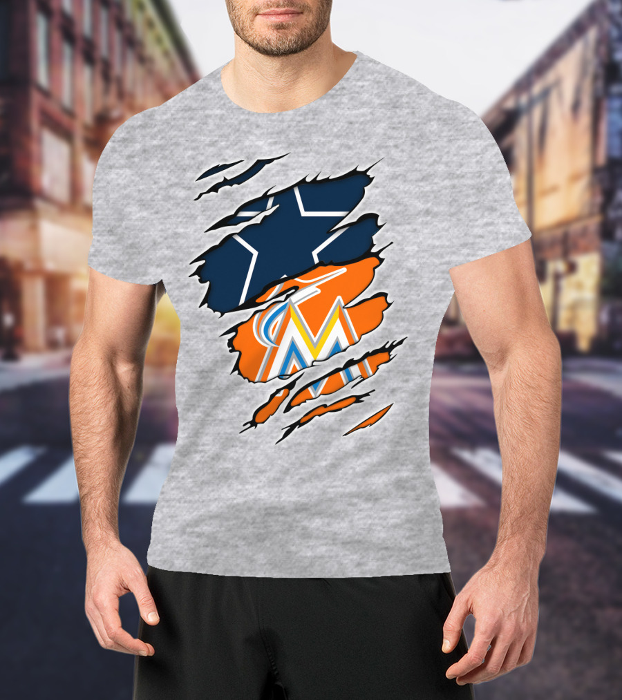 Cowboys Marlins Logo Tear T-Shirt