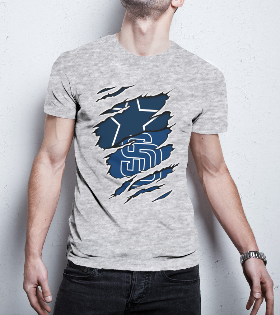 Cowboys Padres Cowboys Logo Mashup T-Shirt