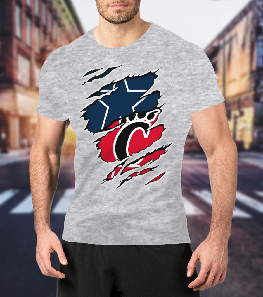 Dallas Cowboys Cincinnati Bearcats Ripped T-Shirt