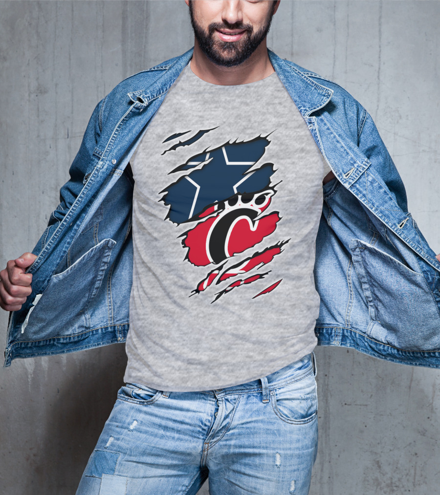 Dallas Cowboys Cincinnati Bearcats Ripped T-Shirt