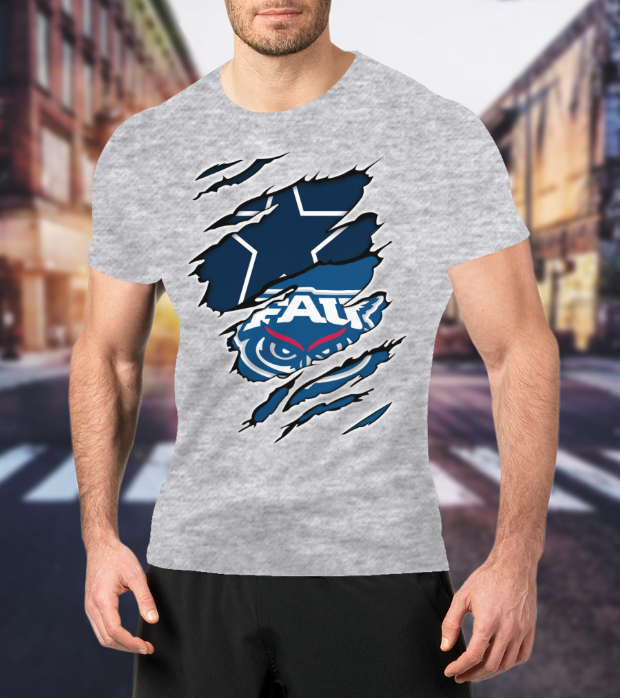 Cowboys Atlantic FAU Owls Star Claw T-Shirt