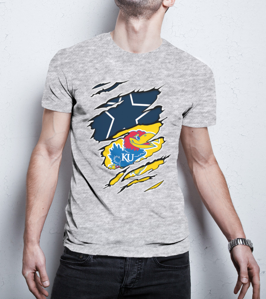 Dallas Cowboys Kansas Jayhawks Unique Blend T-Shirt