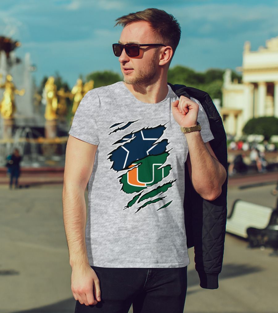 Dallas Cowboys Miami Hurricanes Logo Mashup T-Shirt