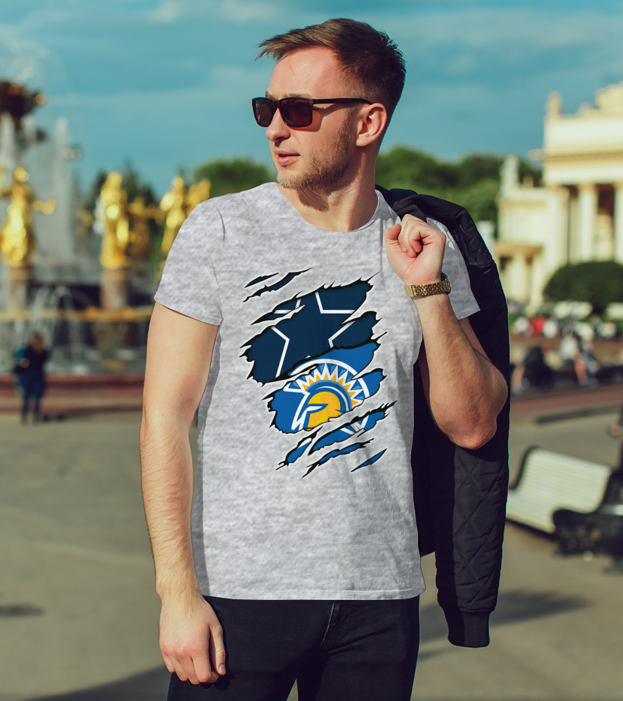 Dallas Cowboys San Jose State Spartans Fan Crossover T-Shirt