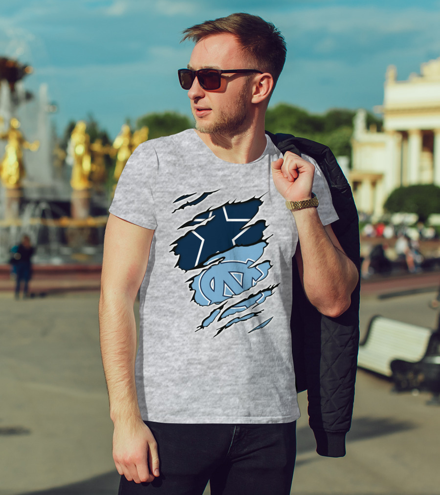 Cowboys Star Tar Heels Logo Dallas Carolina Fans T-Shirt